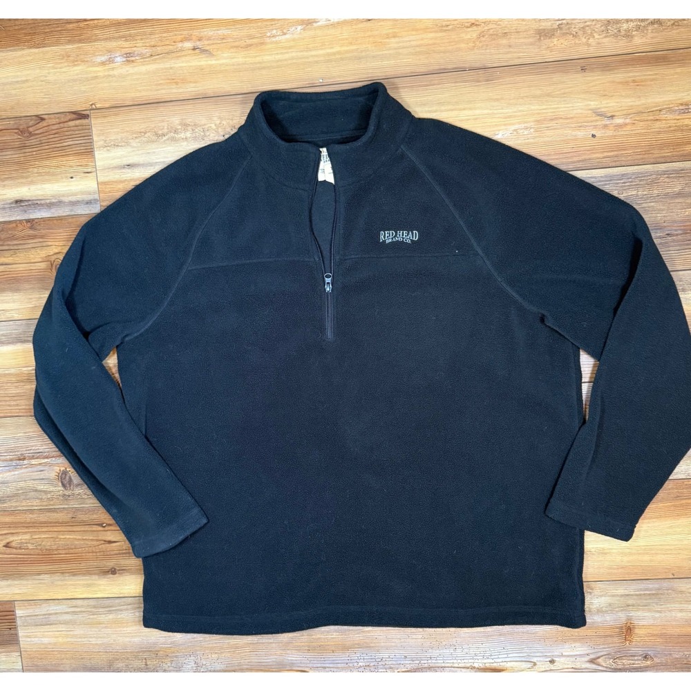 RedHead Brand Co Mens XL Black Fleece Quarter Zip Pullover Sweater RN 74747